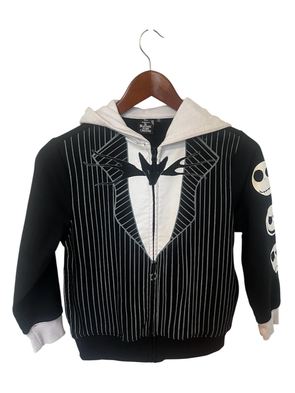 Halloween Disney Nightmare Before Christmas Jack Zip Up Hoodie Mask Size 8M